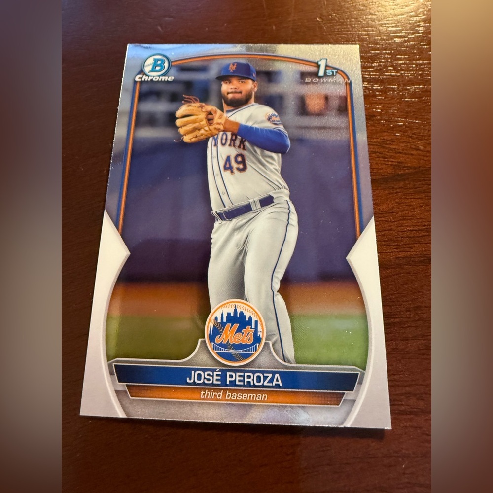 Topps Chrome Baseball Card - Blue and Orange
